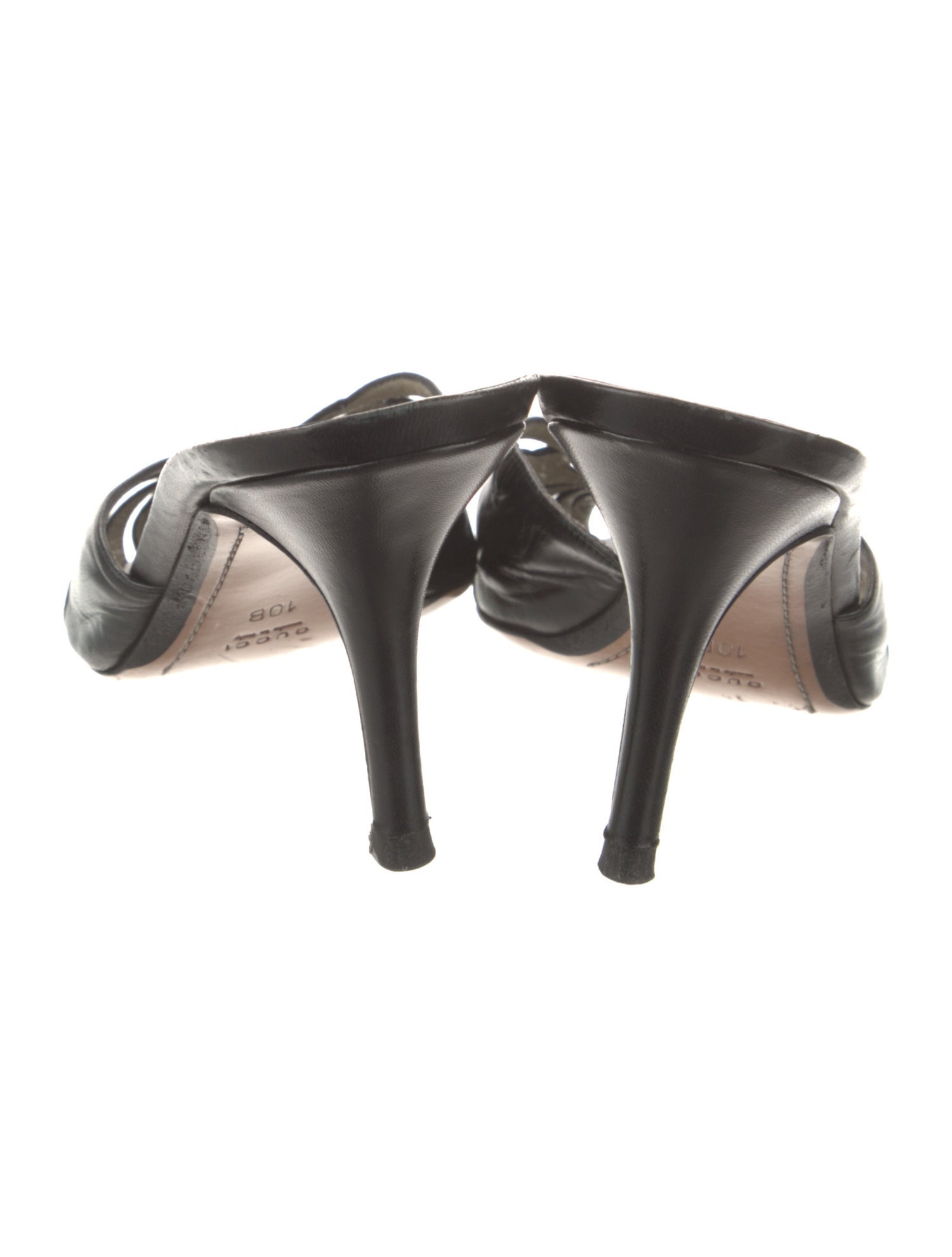 Gucci Leather Cutout Accent Slides